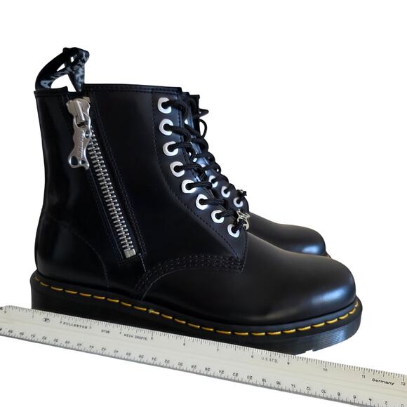 Dr. Martens 1460 Zip Black Leather Combat Boots –Women 10/ Men 9 main image 13